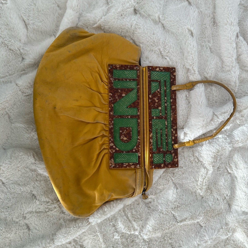 Fendi Yellow Leather Handbag